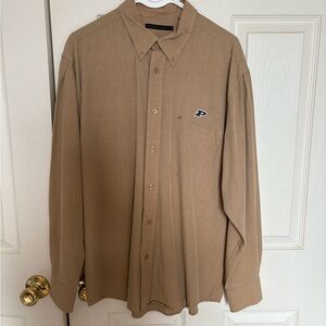 Perry Ellis Men's Tan Casual Button-Down Shirt
